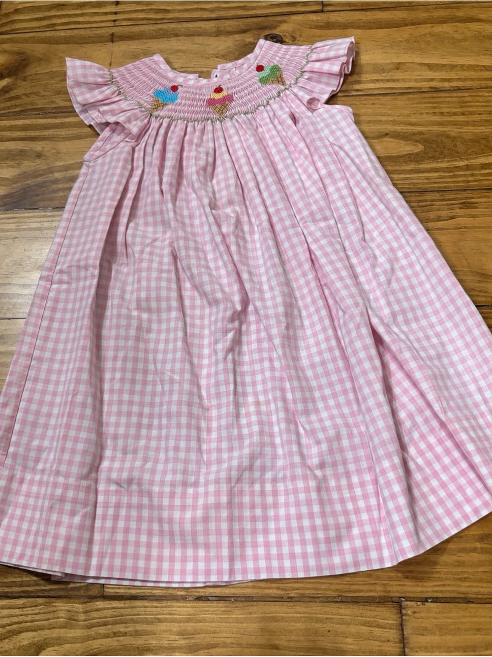 Petite Palace Size 24 Months Smocked Ice Cream Pink & White Dress